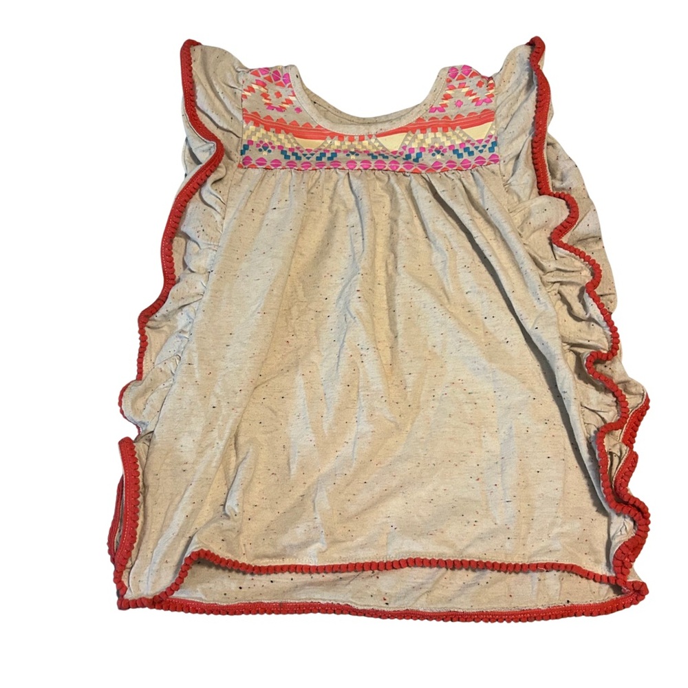 Colorful planet size 6 shirt with ruffle sides